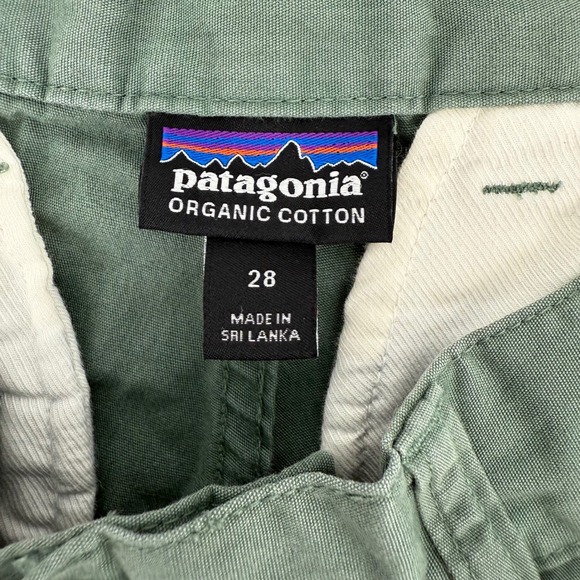 Patagonia Men All Wear Organic Cotton Chino Shorts Sz 28 Green Outdoor Worn Wear - Picture 3 of 11